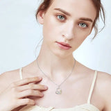 925 Sterling Silver Hedgehog Sunflower Heart Necklace Cubic Zirconia I Love You Forever