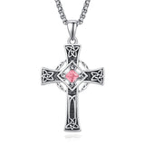 925 Sterling Silver Cross Necklace for Men  Amulet Necklace Protection Jewelry Religious Gifts with 2.5mm 22"+2" Rolo Chain