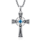 925 Sterling Silver Cross Necklace for Men  Amulet Necklace Protection Jewelry Religious Gifts with 2.5mm 22"+2" Rolo Chain