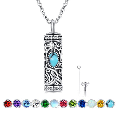 925 Sterling Silver Ashes Pendant Tree of Life Necklace Memorial Jewelry Gifts for Women Men Girls Boys