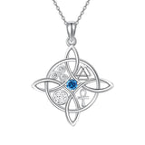 Witches Knot Necklace Sterling Silver Witches Knot Pendant Necklace Celtic Cross Witch Jewelry Witches Knot Amulet Gifts for Women Girls