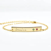 Birthstone Bracelet  Custom Bar Bracelet  Birthstone Bar Bracelet Name Bracelet  Gift for Her  Birthday Gift  Name Jewelry
