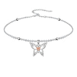 14K Gold Sterling Silver Birthstone Dragonfly Anklet Butterfly Anklet Irish Celtic Jewelry for Women