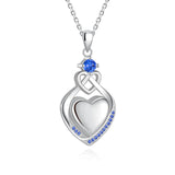 925 Sterling Silver Cremation Jewelry CZ Teardrop Urn Necklace for Ashes Heart Pendants Ashes Keepsake Jewelry