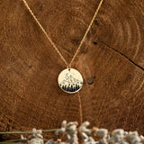 925 Sterling Silver Wave Moon Mountain Moon Necklace Nature Necklace Gift for Women Nature Lovers