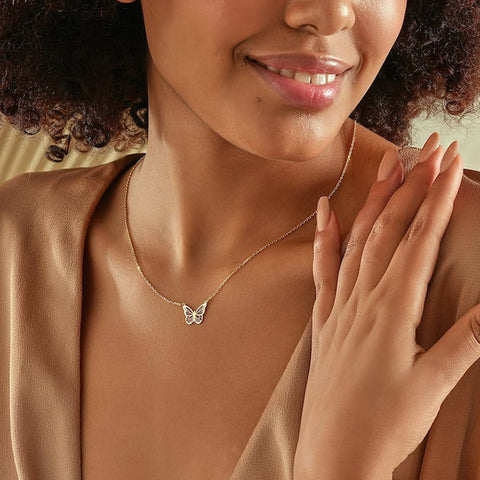 925 Sterling Silver Butterfly Necklace Dainty Butterfly Necklace Gold Necklace For Women Gift for Her