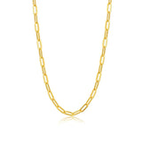 18K Solid Gold Paperclip Chain Necklace Paperclip Chain Necklace For Women Girls Gift
