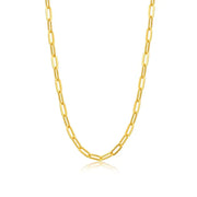 18K Solid Gold Paperclip Chain Necklace Paperclip Chain Necklace For Women Girls Gift