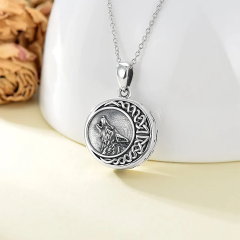 Urn Necklace for Ashes Sterling Silver Wolf Urn Pendant Cremation Jewelry Memorial Gifts for Women Men