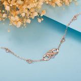 925 Sterling Silver Anklet for Women Infinity Heart Ankle Bracelet Love Charm Adjustable Gift for Women Girls
