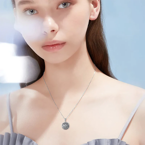 Urn Necklace for Ashes Sterling Silver Wolf Urn Pendant Cremation Jewelry Memorial Gifts for Women Men