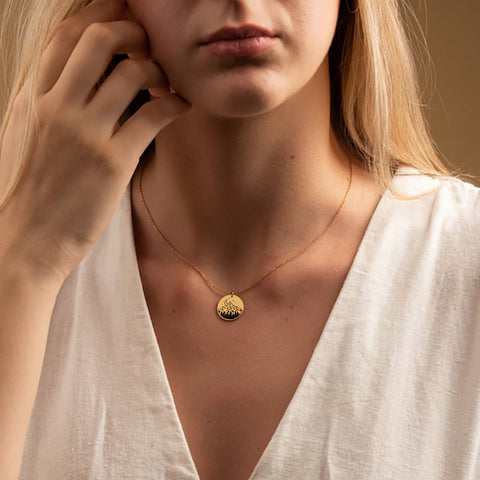 925 Sterling Silver Wave Moon Mountain Moon Necklace Nature Necklace Gift for Women Nature Lovers
