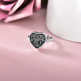 925 Sterling Silver Heart Celtic Tree of Life Cremation Urn Ring Holds Loved Ones Ashes Always in My Heart Urn Ring for Ashes for Women