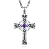 925 Sterling Silver Cross Necklace for Men  Amulet Necklace Protection Jewelry Religious Gifts with 2.5mm 22"+2" Rolo Chain