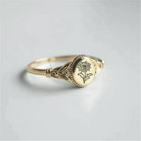 925 Sterling Silver Birth Flower Ring Vintage Flower Signet Ring