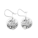 Forest Earrings Pebble Trail  Mini Forest Pebble Trail Wildflower Earrings Silver Earrings