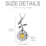 925 Sterling Silver Sunflower Daisy Urn Necklace Keepsake Ashes Cremation Hair Memorial Jewelry