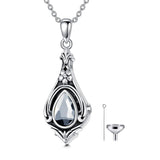 Urn Necklace for Ashes 925 Sterling Silver with Birthstone Cremation Jewelry Memorial Jewelry Funnel Filler