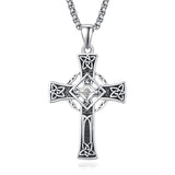 925 Sterling Silver Cross Necklace for Men  Amulet Necklace Protection Jewelry Religious Gifts with 2.5mm 22"+2" Rolo Chain