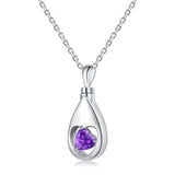 925 Sterling Silver Urn Necklaces for Ashes CZ Teardrop Ashes Eternity Cremation Jewelry Urns Necklace Keepsake Memorial Gifts