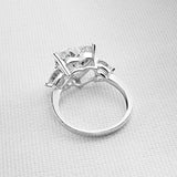 Women 925 Sterling Silver 6 Carats Heart Cut White Cubic Zirconia Cz Engagement Wedding Ring