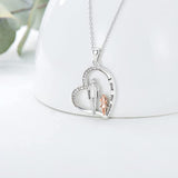 925 Sterling Silver Father Daughter Heart Pendant Necklace from Dad I Love You Forever Jewelry
