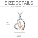 925 Sterling Silver Father Daughter Heart Pendant Necklace from Dad I Love You Forever Jewelry