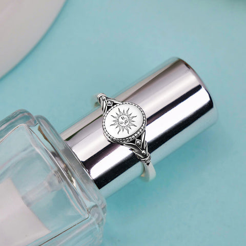 925 Sterling Silver Sun Ring Moon Ring Nature Ring Gift for Nature Lovers