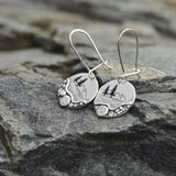 Forest Earrings Pebble Trail  Mini Forest Pebble Trail Wildflower Earrings Silver Earrings
