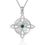 Witches Knot Necklace Sterling Silver Witches Knot Pendant Necklace Celtic Cross Witch Jewelry Witches Knot Amulet Gifts for Women Girls