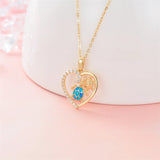 14K Gold Sea Turtle Mother And Child Necklaces Gifts For Women Girls