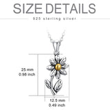 925 Sterling Silver Sunflower Daisy Urn Necklace Keepsake Ashes Cremation Hair Memorial Jewelry