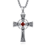 925 Sterling Silver Cross Necklace for Men  Amulet Necklace Protection Jewelry Religious Gifts with 2.5mm 22"+2" Rolo Chain