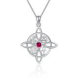 Witches Knot Necklace Sterling Silver Witches Knot Pendant Necklace Celtic Cross Witch Jewelry Witches Knot Amulet Gifts for Women Girls