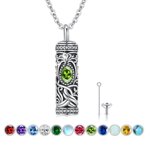 925 Sterling Silver Ashes Pendant Tree of Life Necklace Memorial Jewelry Gifts for Women Men Girls Boys