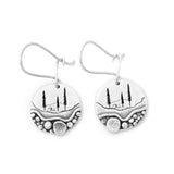 Forest Earrings Pebble Trail  Mini Forest Pebble Trail Wildflower Earrings Silver Earrings