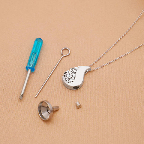 925 Sterling Silver Tree of Life Teardrop Urn Necklace for Ashes Family Tree Keepsake Cremation Memorial Jewelry for Women