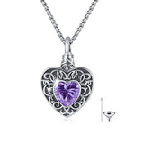 Tree of Life Urn Necklace for Ashes Sterling Silver Cremation Jewelry Heart Keepsake Jewelry for Women Men