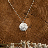 925 Sterling Silver Wave Moon Mountain Moon Necklace Nature Necklace Gift for Women Nature Lovers