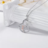 925 Sterling Silver Father Daughter Heart Pendant Necklace from Dad I Love You Forever Jewelry