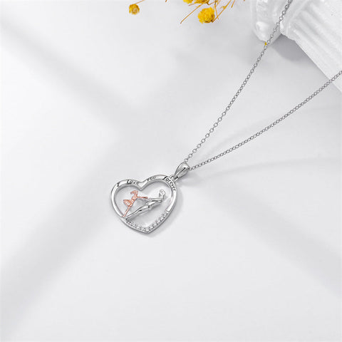 925 Sterling Silver Father Daughter Heart Pendant Necklace from Dad I Love You Forever Jewelry