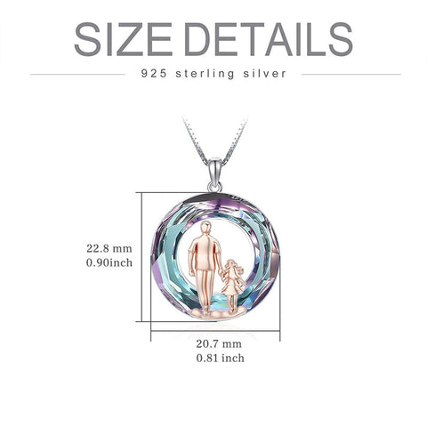 925 Sterling Silver Father Daughter Heart Pendant Necklace from Dad I Love You Forever Jewelry