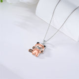 925 Sterling Silver Rose Gold Red Panda Necklace Panda Jewelry Christmas Gift for Women Daughter Friends