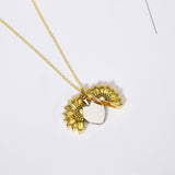 925 Sterling Silver You are My Sunshine Sunflower Photo Necklace for Mom Women Personalized Valentine's Day Gift