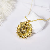 925 Sterling Silver You are My Sunshine Sunflower Photo Necklace for Mom Women Personalized Valentine's Day Gift