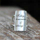 Forgiving What You Can't Forget Ring 925 Sterling Silver Inspirational Ring Personalized Ring