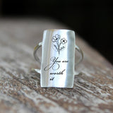 Forgiving What You Can't Forget Ring 925 Sterling Silver Inspirational Ring Personalized Ring