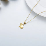 14K Gold Penguin with Heart Cute Animal Pendant Necklace Jewelry as Gifts for Women