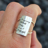 Forgiving What You Can't Forget Ring 925 Sterling Silver Inspirational Ring Personalized Ring