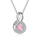 925 Sterling Silver Birthstone Necklace for Mom Personalized Jewelry Gifts for Mom Sterling Silver Infinity Necklace